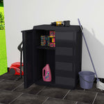 ZNTS Garden Storage Cabinet with 1 Shelf Black 43706