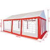 ZNTS Garden Marquee PVC 4x6 m Red and White 274965
