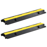 ZNTS Cable Protector Ramps 2 pcs 1 Channel Rubber 100 cm 142833