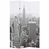 ZNTS Folding Room Divider 120x170 cm New York by Day Black and White 245857