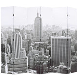 ZNTS Folding Room Divider 228x170 cm New York by Day Black and White 245860