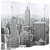 ZNTS Folding Room Divider 228x170 cm New York by Day Black and White 245860