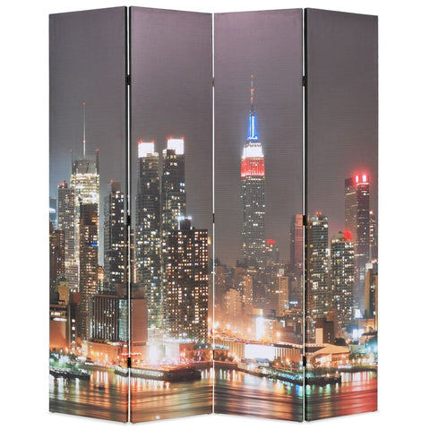 ZNTS Folding Room Divider 160x170 cm New York by Night 245862