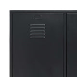 ZNTS Wardrobe Metal Industrial Style 90x40x180 cm Black 245961