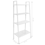 ZNTS Ladder Bookcase 4 Tiers Metal White 245973