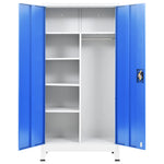 ZNTS Locker Cabinet with 2 Doors Metal 90x40x180 cm Grey and Blue 245980