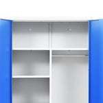 ZNTS Locker Cabinet with 2 Doors Metal 90x40x180 cm Grey and Blue 245980