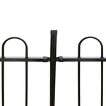 ZNTS Security Palisade Fence with Hoop Top Steel 600x200 cm Black 142798