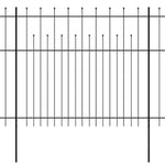 ZNTS Security Palisade Fence with Pointed Top Steel 600x175 cm Black 142802