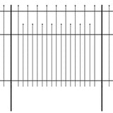 ZNTS Security Palisade Fence with Pointed Top Steel 600x175 cm Black 142802