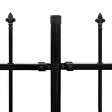 ZNTS Security Palisade Fence with Pointed Top Steel 600x175 cm Black 142802