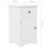 ZNTS Bedside Cabinet MDF and Pinewood 35x32x59 cm 245757