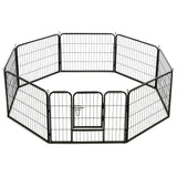 ZNTS Dog Playpen 8 Panels Steel 80x60 cm Black 170572