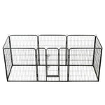 ZNTS Dog Playpen 8 Panels Steel 80x100 cm Black 170574