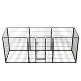 ZNTS Dog Playpen 8 Panels Steel 80x100 cm Black 170574