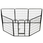 ZNTS Dog Playpen 8 Panels Steel 80x100 cm Black 170574