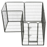 ZNTS Dog Playpen 8 Panels Steel 80x100 cm Black 170574