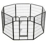 ZNTS Dog Playpen 8 Panels Steel 80x100 cm Black 170574