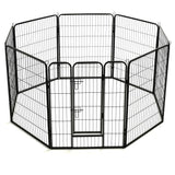 ZNTS Dog Playpen 8 Panels Steel 80x100 cm Black 170574