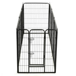 ZNTS Dog Playpen 8 Panels Steel 80x100 cm Black 170574