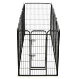 ZNTS Dog Playpen 8 Panels Steel 80x100 cm Black 170574