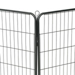 ZNTS Dog Playpen 8 Panels Steel 80x100 cm Black 170574