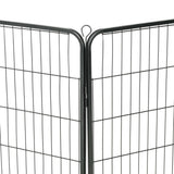 ZNTS Dog Playpen 8 Panels Steel 80x100 cm Black 170574
