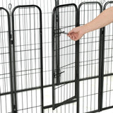 ZNTS Dog Playpen 8 Panels Steel 80x100 cm Black 170574