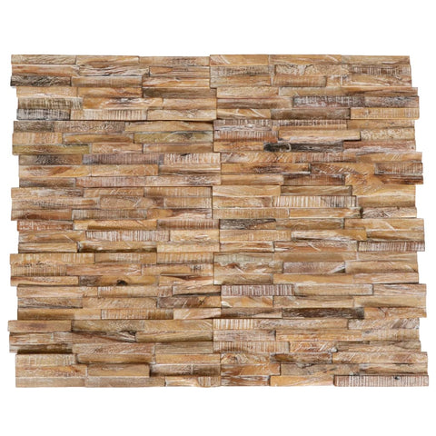 ZNTS 3D Wall Cladding Panels 10 pcs Solid Teak 1 m 245793