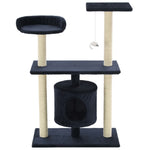 ZNTS Cat Tree with Sisal Scratching Posts 95 cm Dark Blue 170516