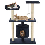 ZNTS Cat Tree with Sisal Scratching Posts 95 cm Dark Blue 170516