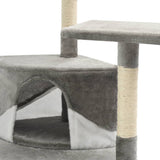 ZNTS Cat Tree with Sisal Scratching Posts 203 cm Grey and White 170529