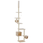 ZNTS Cat Tree with Sisal Scratching Posts 260 cm Beige 170534
