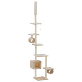 ZNTS Cat Tree with Sisal Scratching Posts 260 cm Beige 170534