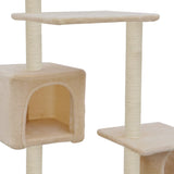 ZNTS Cat Tree with Sisal Scratching Posts 260 cm Beige 170534