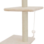 ZNTS Cat Tree with Sisal Scratching Posts 260 cm Beige 170534
