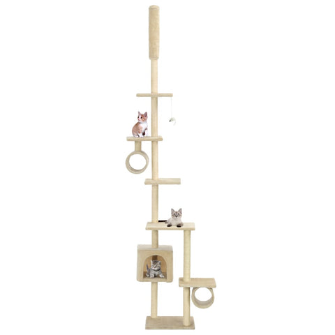 ZNTS Cat Tree with Sisal Scratching Posts 260 cm Beige 170534