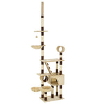 ZNTS Cat Tree with Sisal Scratching Posts 246-280 cm Beige and Brown 170622