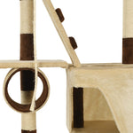 ZNTS Cat Tree with Sisal Scratching Posts 246-280 cm Beige and Brown 170622