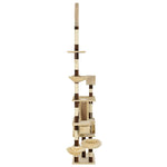 ZNTS Cat Tree with Sisal Scratching Posts 246-280 cm Beige and Brown 170622