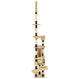 ZNTS Cat Tree with Sisal Scratching Posts 246-280 cm Beige and Brown 170622