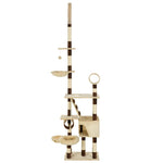 ZNTS Cat Tree with Sisal Scratching Posts 246-280 cm Beige and Brown 170622