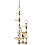ZNTS Cat Tree with Sisal Scratching Posts 246-280 cm Beige and Brown 170622