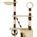 ZNTS Cat Tree with Sisal Scratching Posts 246-280 cm Beige and Brown 170622