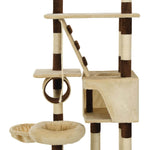 ZNTS Cat Tree with Sisal Scratching Posts 246-280 cm Beige and Brown 170622