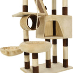 ZNTS Cat Tree with Sisal Scratching Posts 246-280 cm Beige and Brown 170622