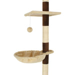 ZNTS Cat Tree with Sisal Scratching Posts 246-280 cm Beige and Brown 170622