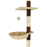 ZNTS Cat Tree with Sisal Scratching Posts 246-280 cm Beige and Brown 170622