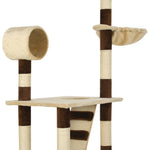 ZNTS Cat Tree with Sisal Scratching Posts 246-280 cm Beige and Brown 170622