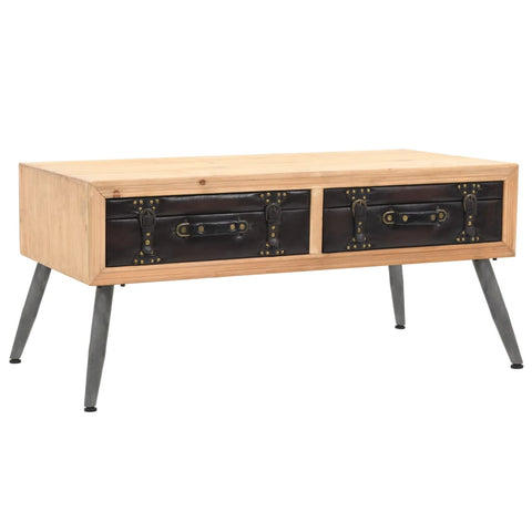 ZNTS Coffee Table Solid Fir Wood 115x55x50 cm 245777